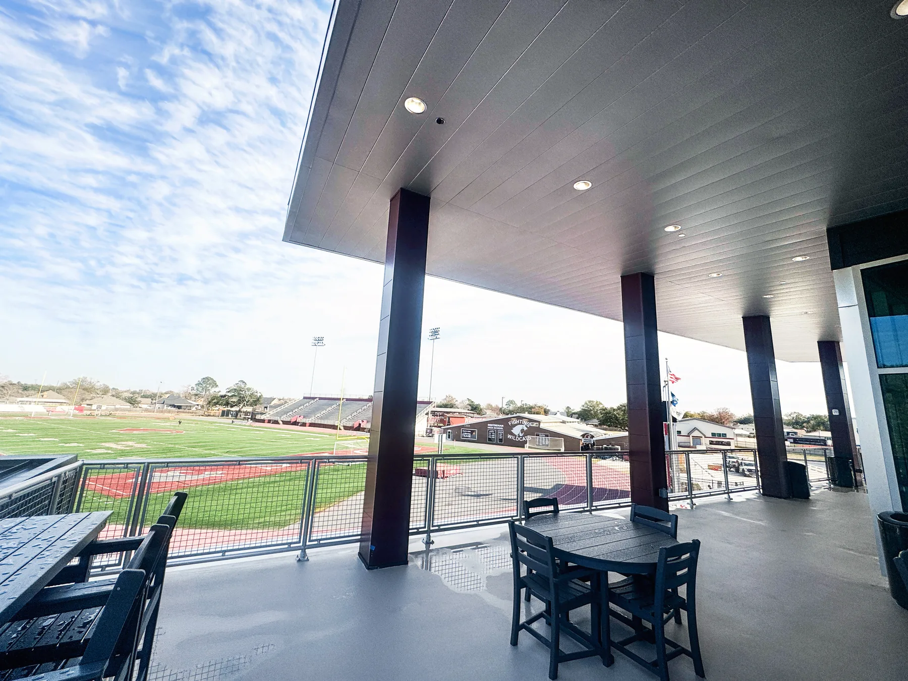 DHS Alumni Center — Lamar building construction (patio)